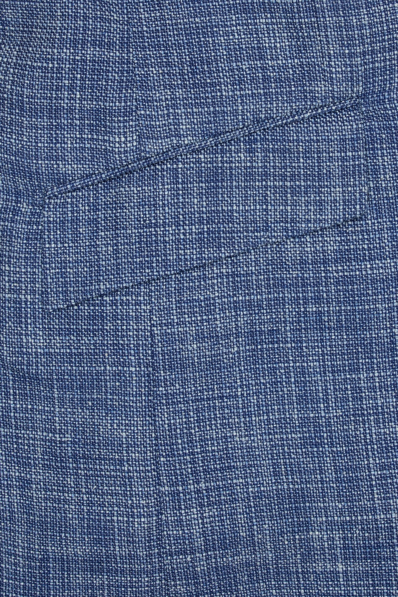 Blue and White Loose Weave Wool/Silk & Cotton Single Breasted Jacket - Image 4