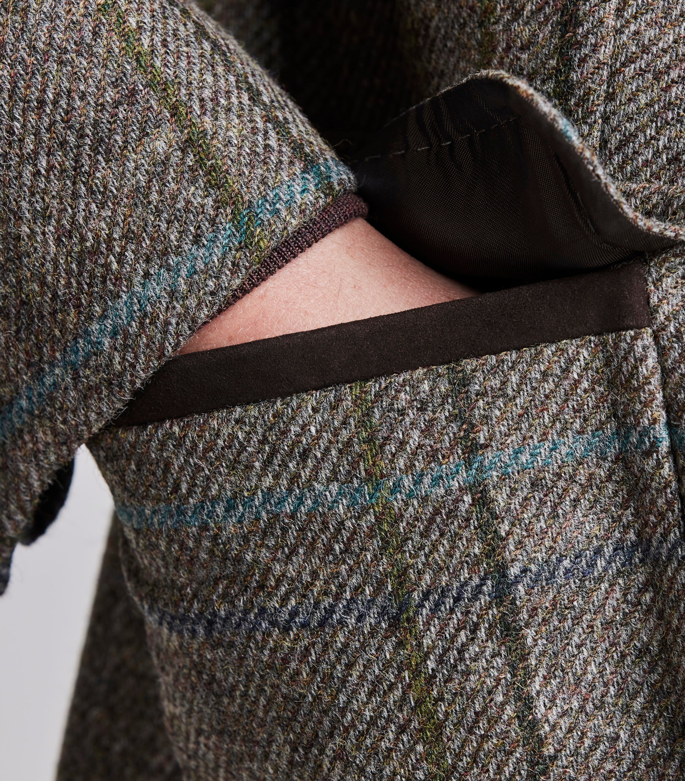 Blue/Brown Overcheck House Tweed Jacket - Image 5