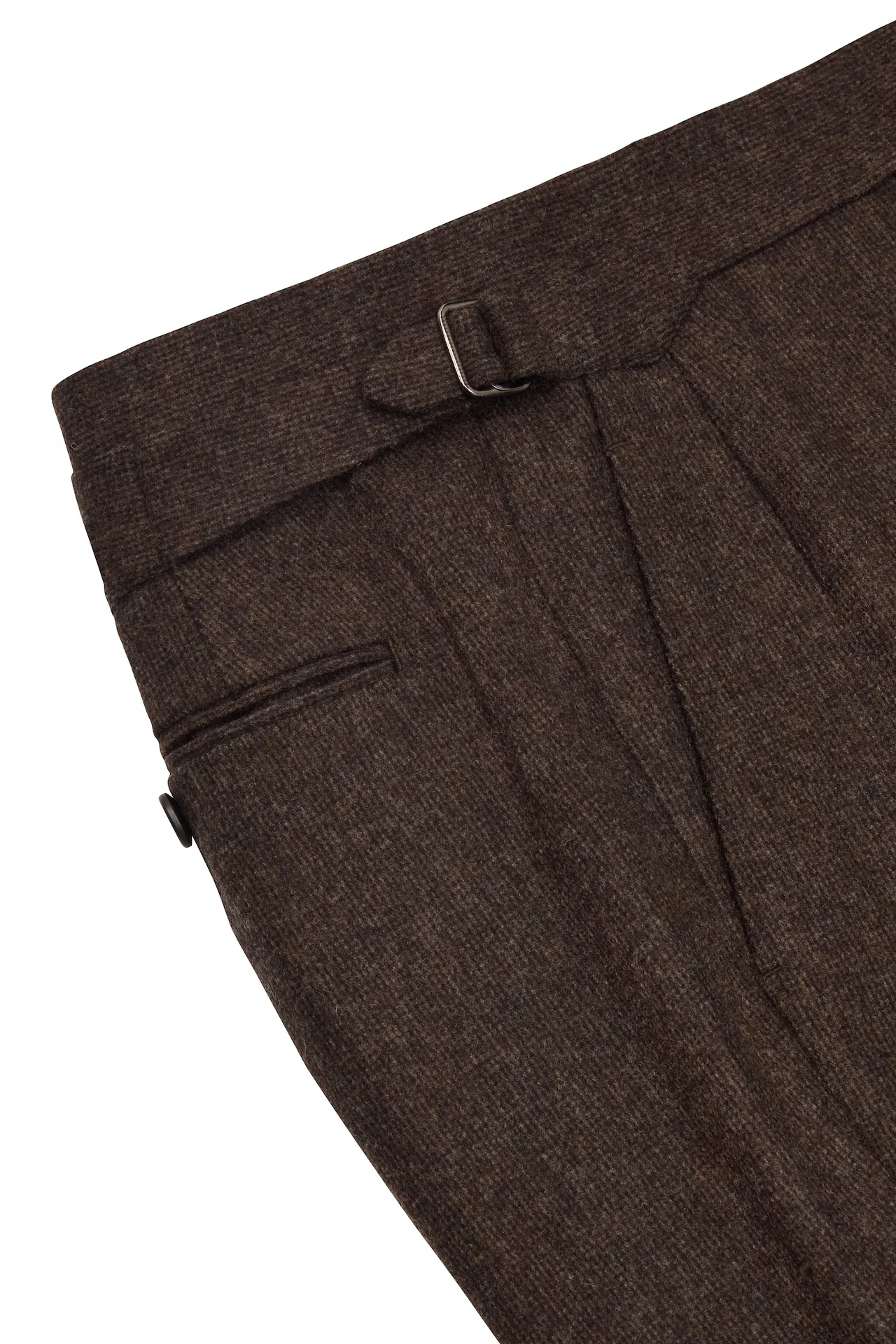 Brown Broken Hairline Check Flannel Trousers - Image 2