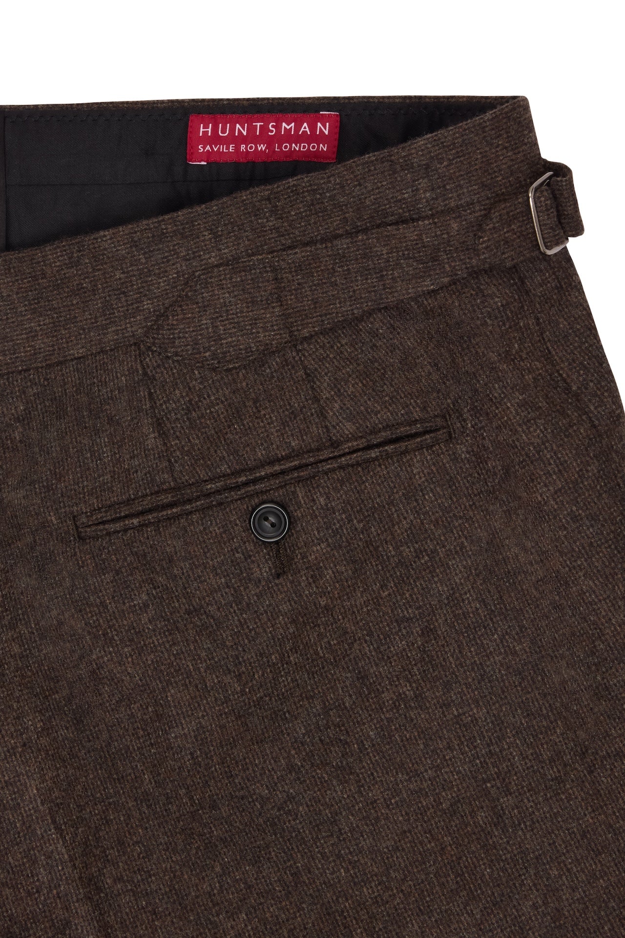 Brown Broken Hairline Check Flannel Trousers - Image 3