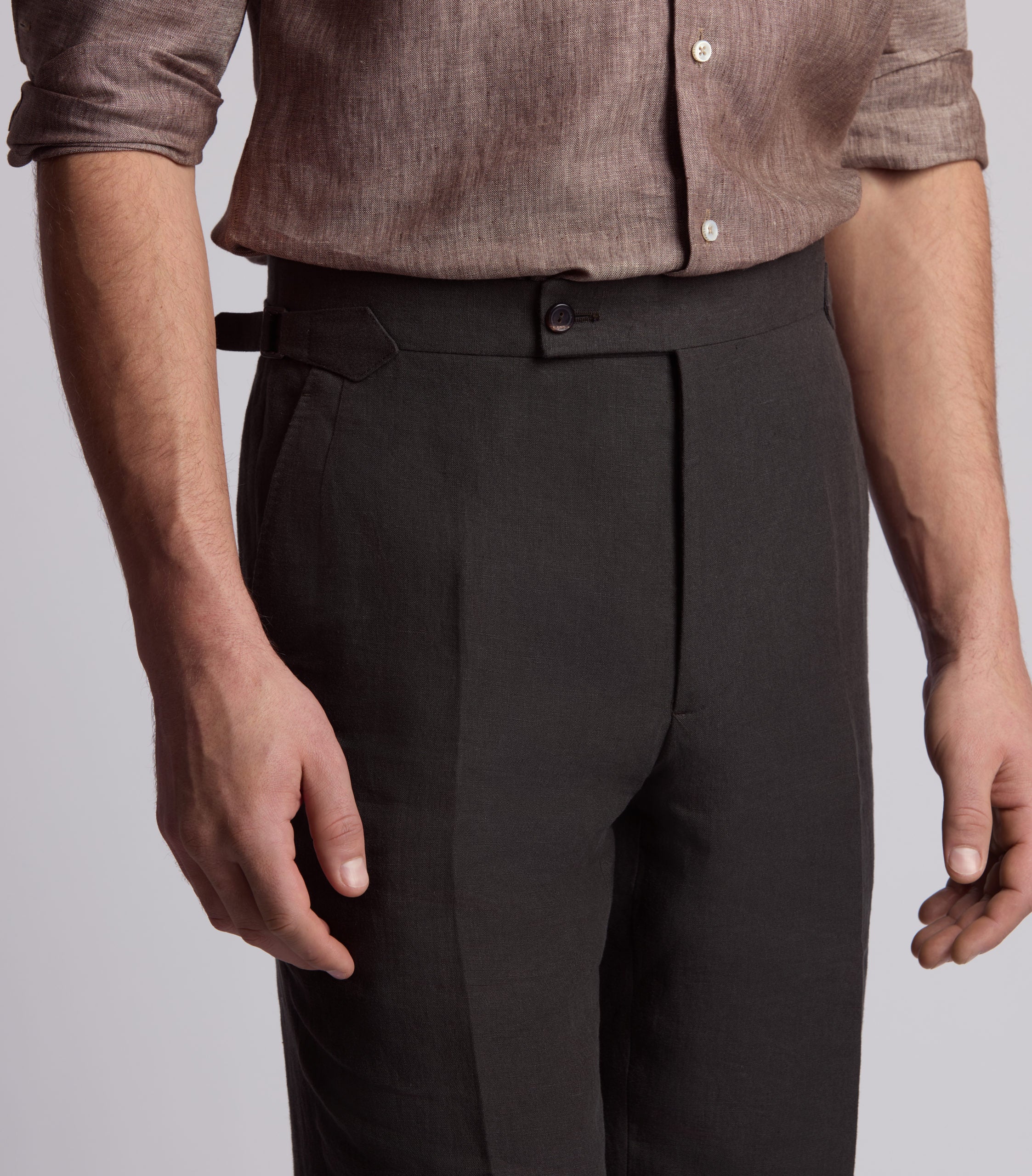 Dark Green Linen Trousers - Image 3
