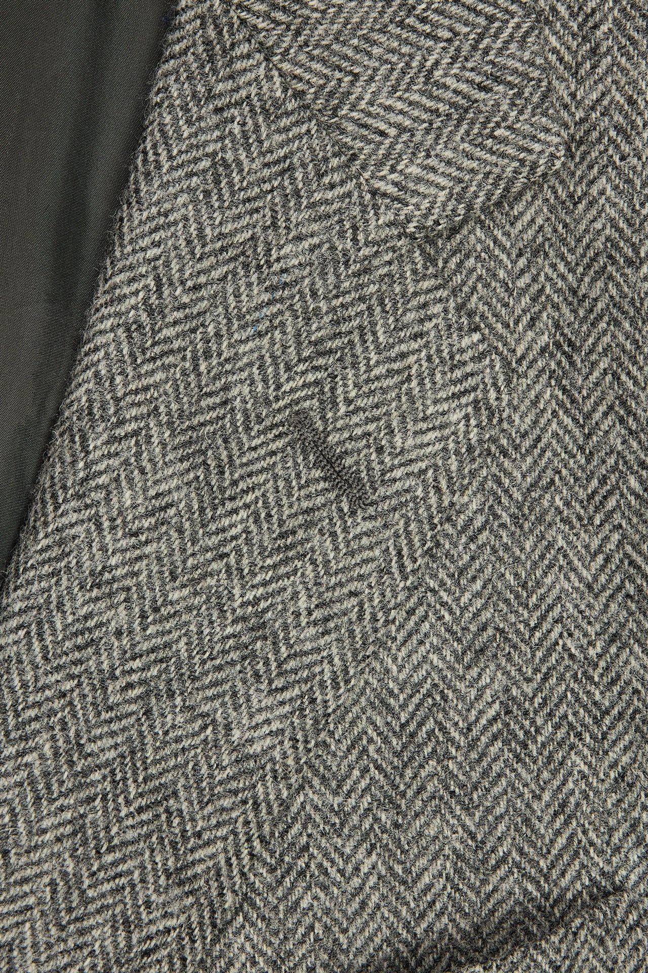 Grey Herringbone Single Breasted Jacket - Image 3