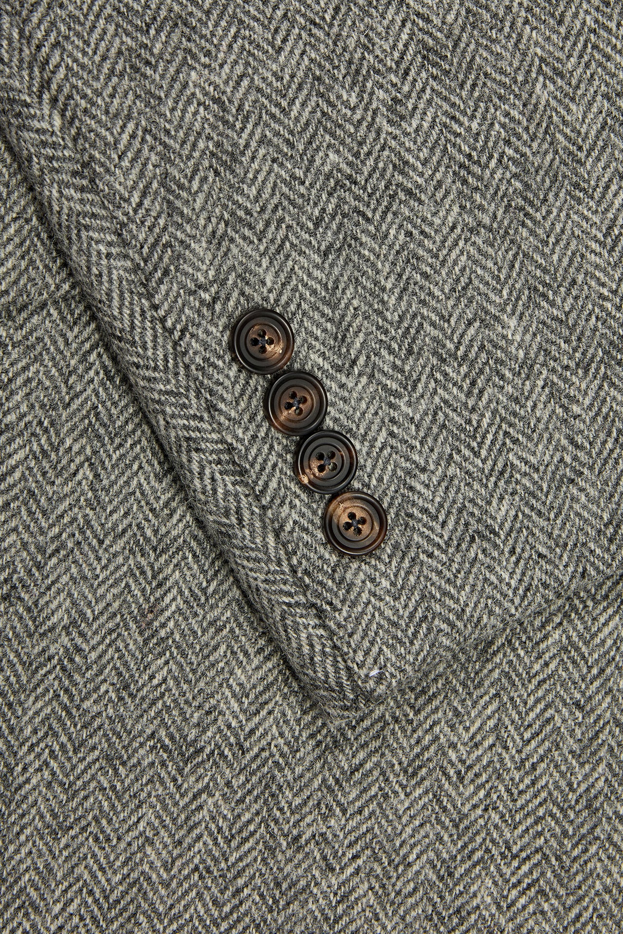 Grey Herringbone Single Breasted Jacket - Image 4