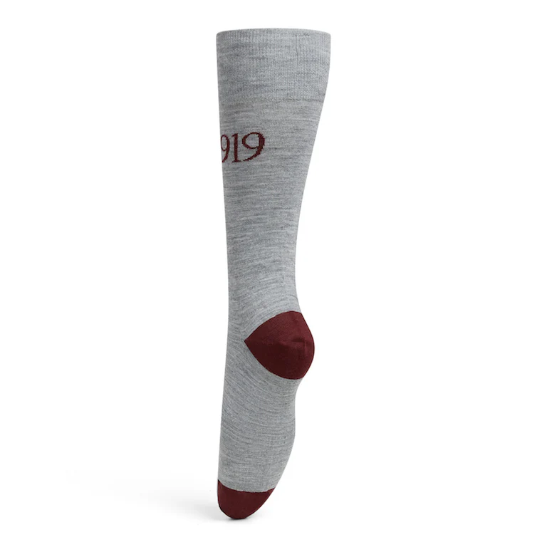 Grey/Claret Wool Socks - Image 2