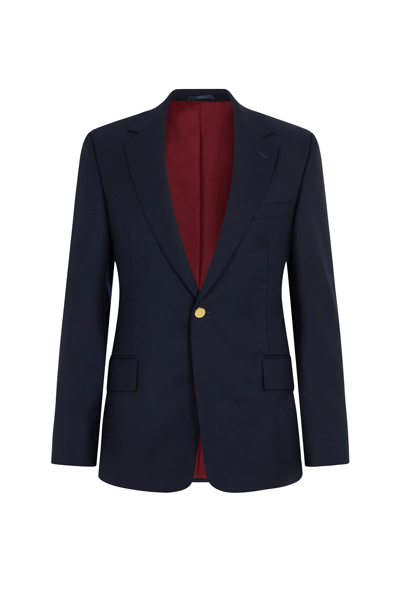 Navy Wool Single Breasted Blazer