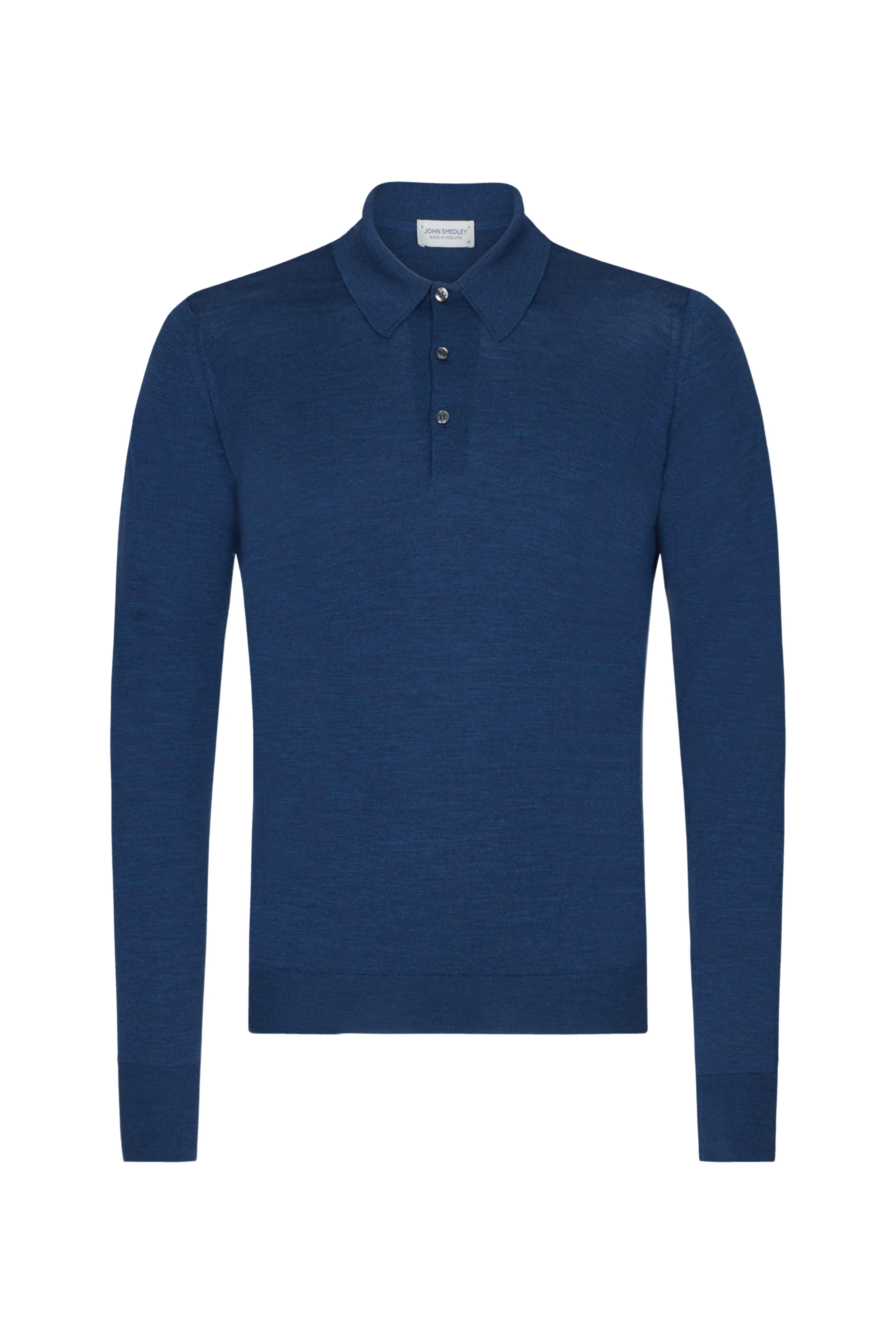 Indigo Merino Wool Polo Neck Knitwear