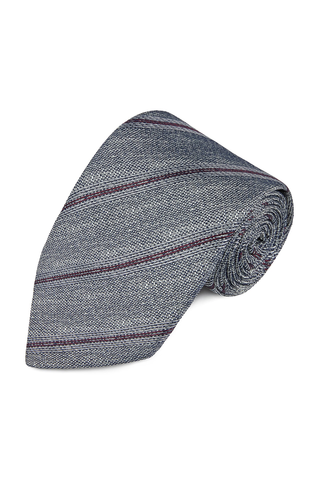 Mi Silk Stripe Tussah Tie - Image 4