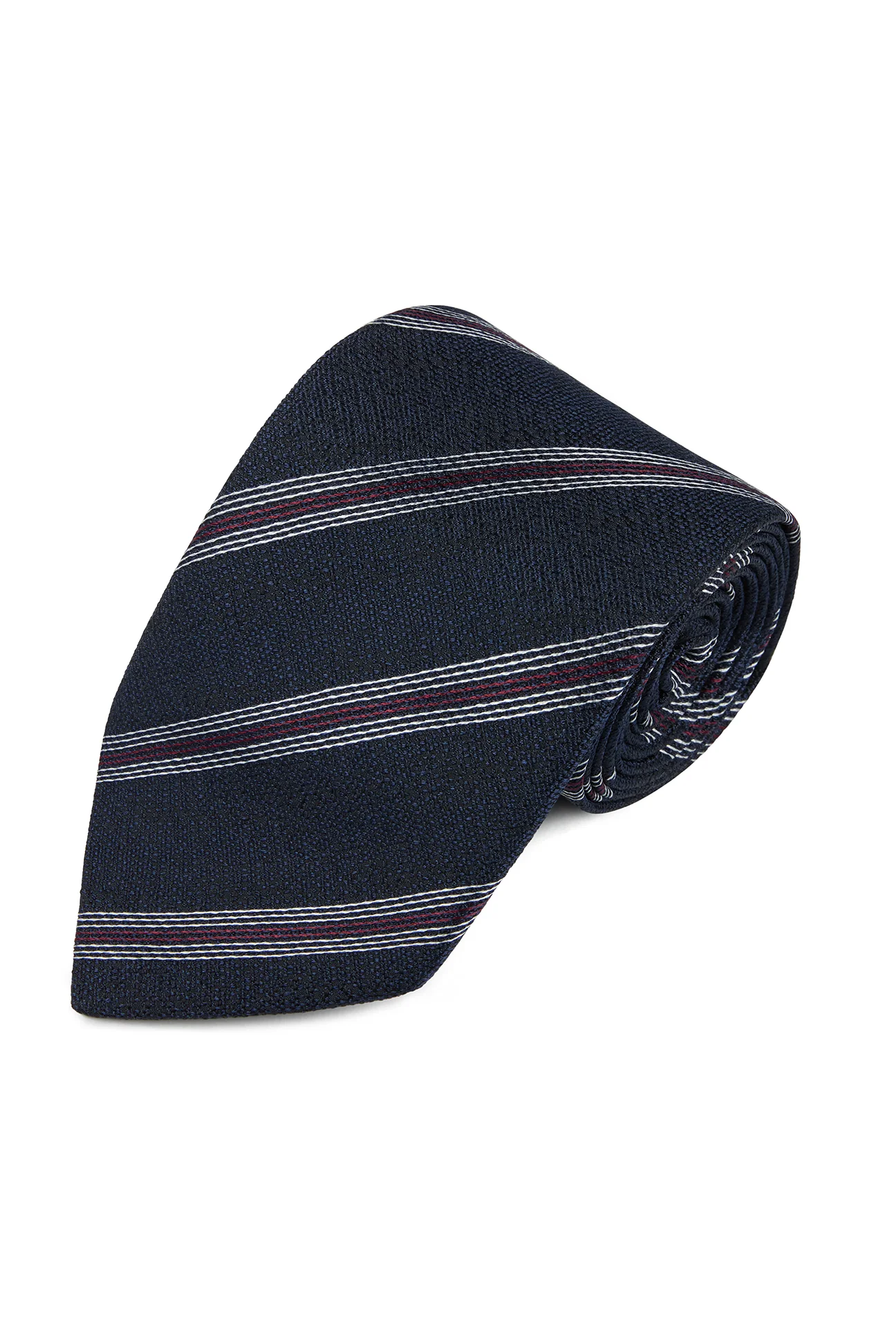 Mi Silk Stripe Tussah Tie - Image 5