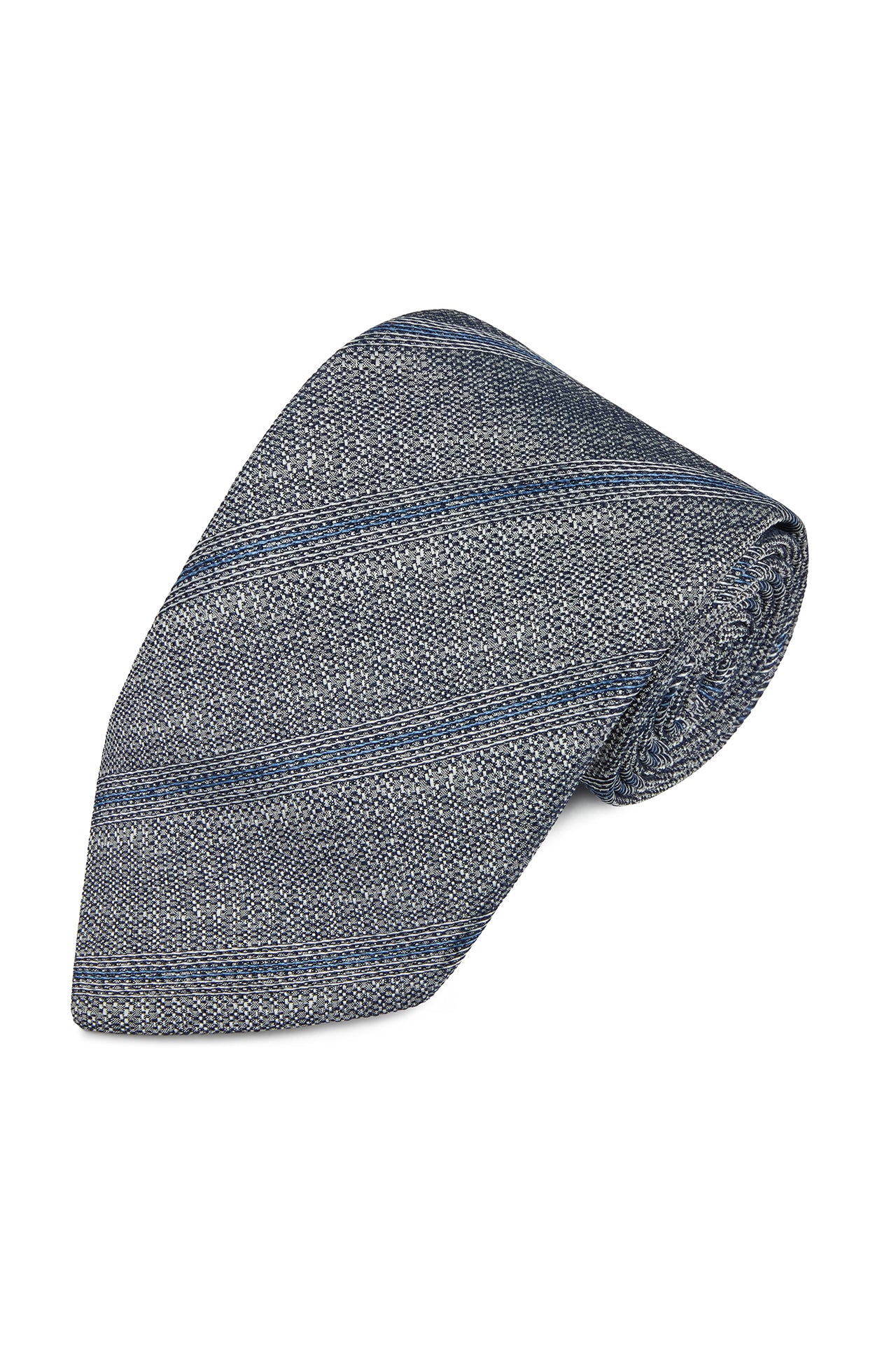 Mi Silk Stripe Tussah Tie - Image 6