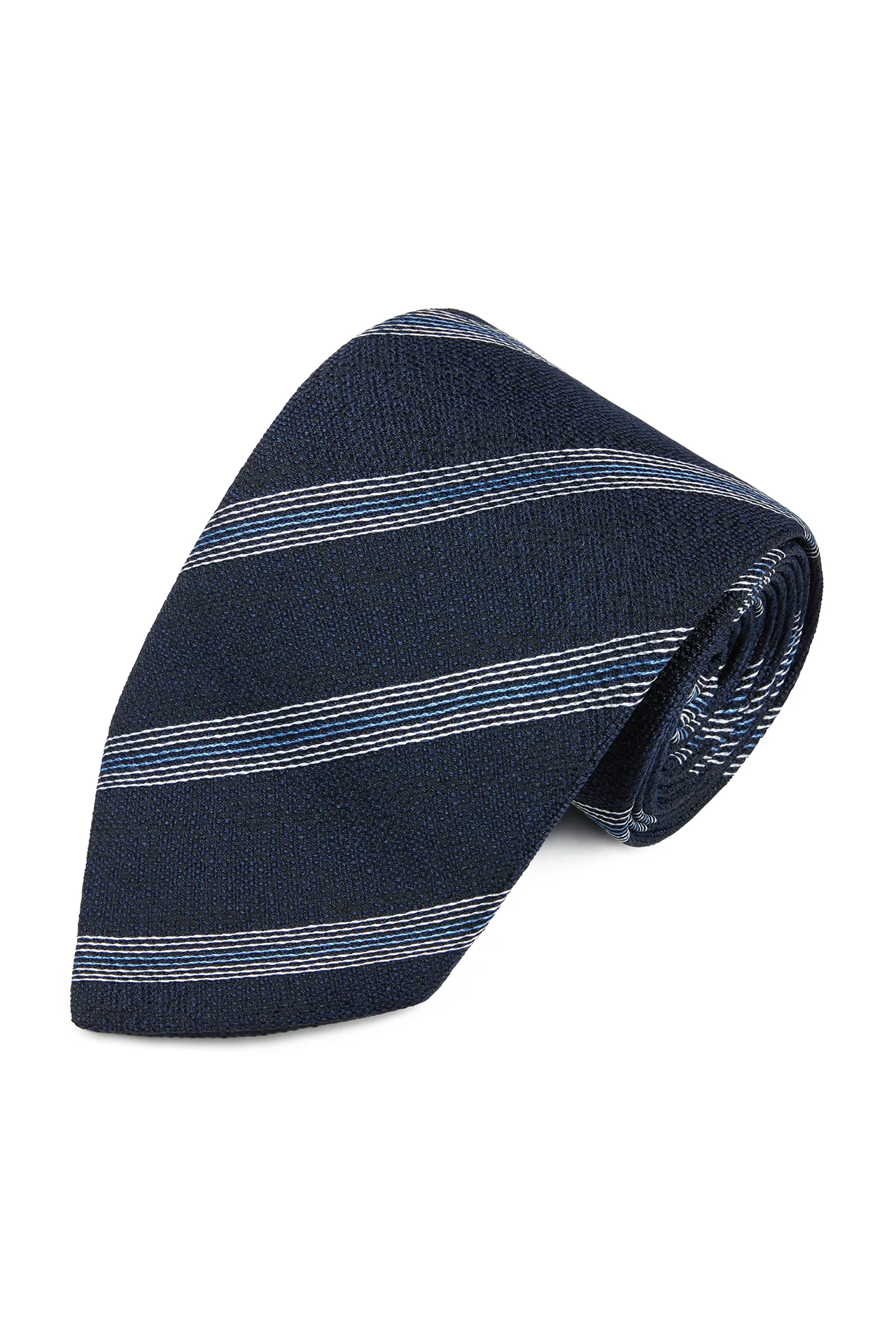 Mi Silk Stripe Tussah Tie - Image 7