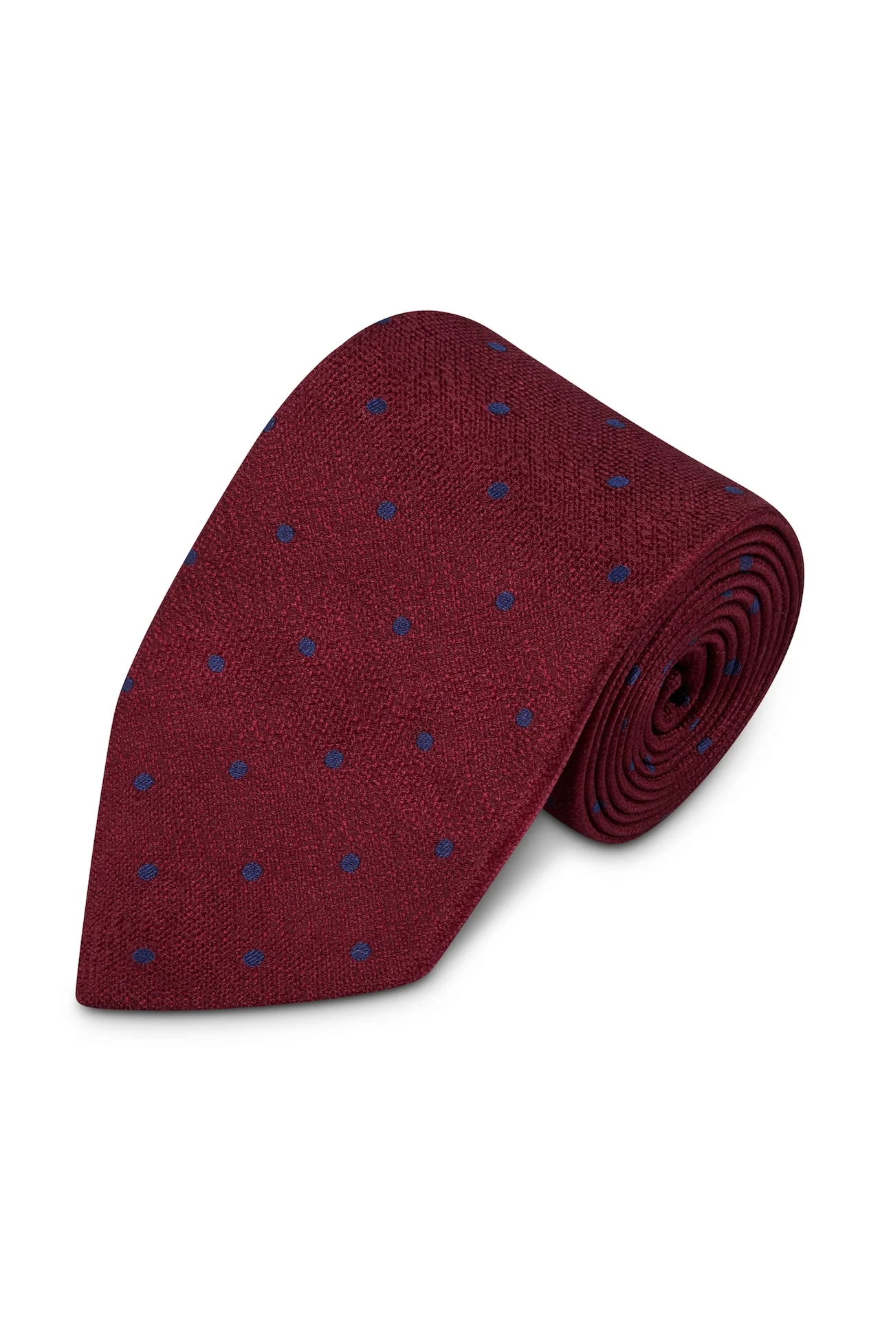 Navy Spot Silk Tie - Image 2