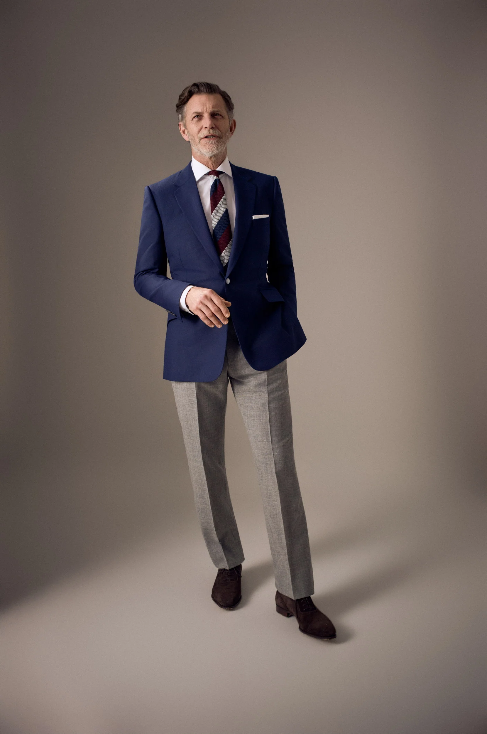 Blue Wool Hopsack Single Breasted Blazer - Image 2