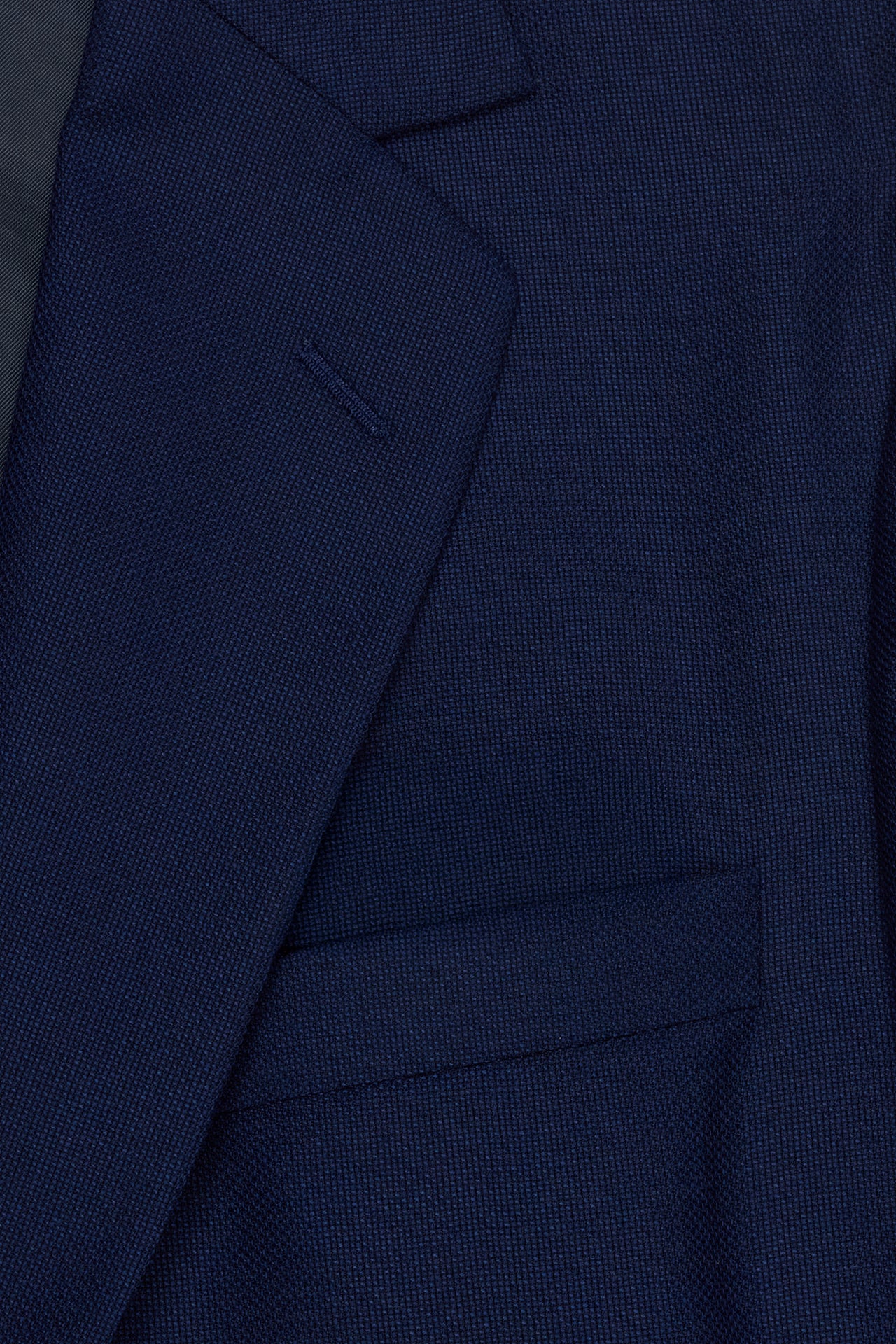 Blue Wool Hopsack Single Breasted Blazer - Image 3