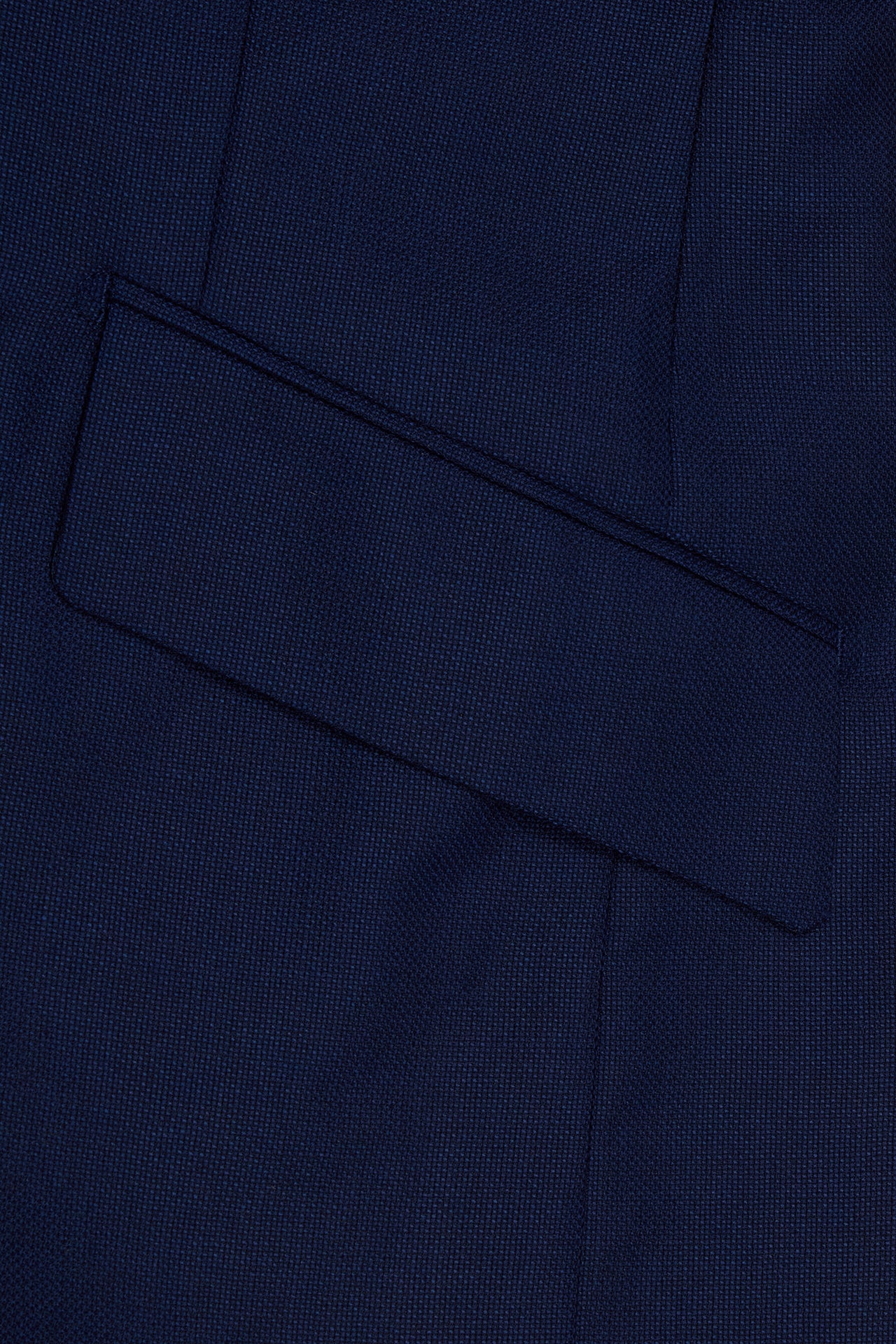 Blue Wool Hopsack Single Breasted Blazer - Image 4