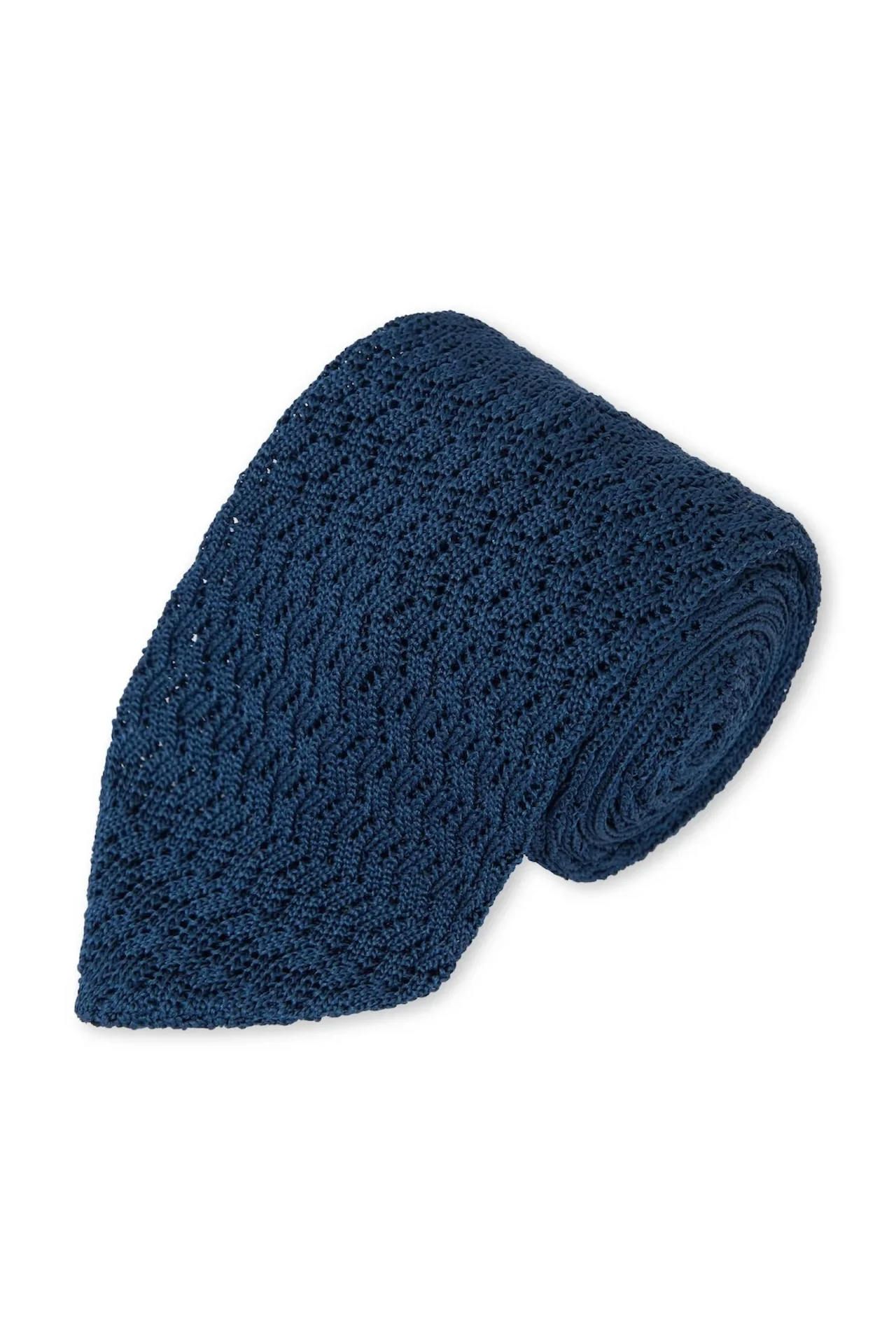 Silk Pointed Knit Tie - Image 10