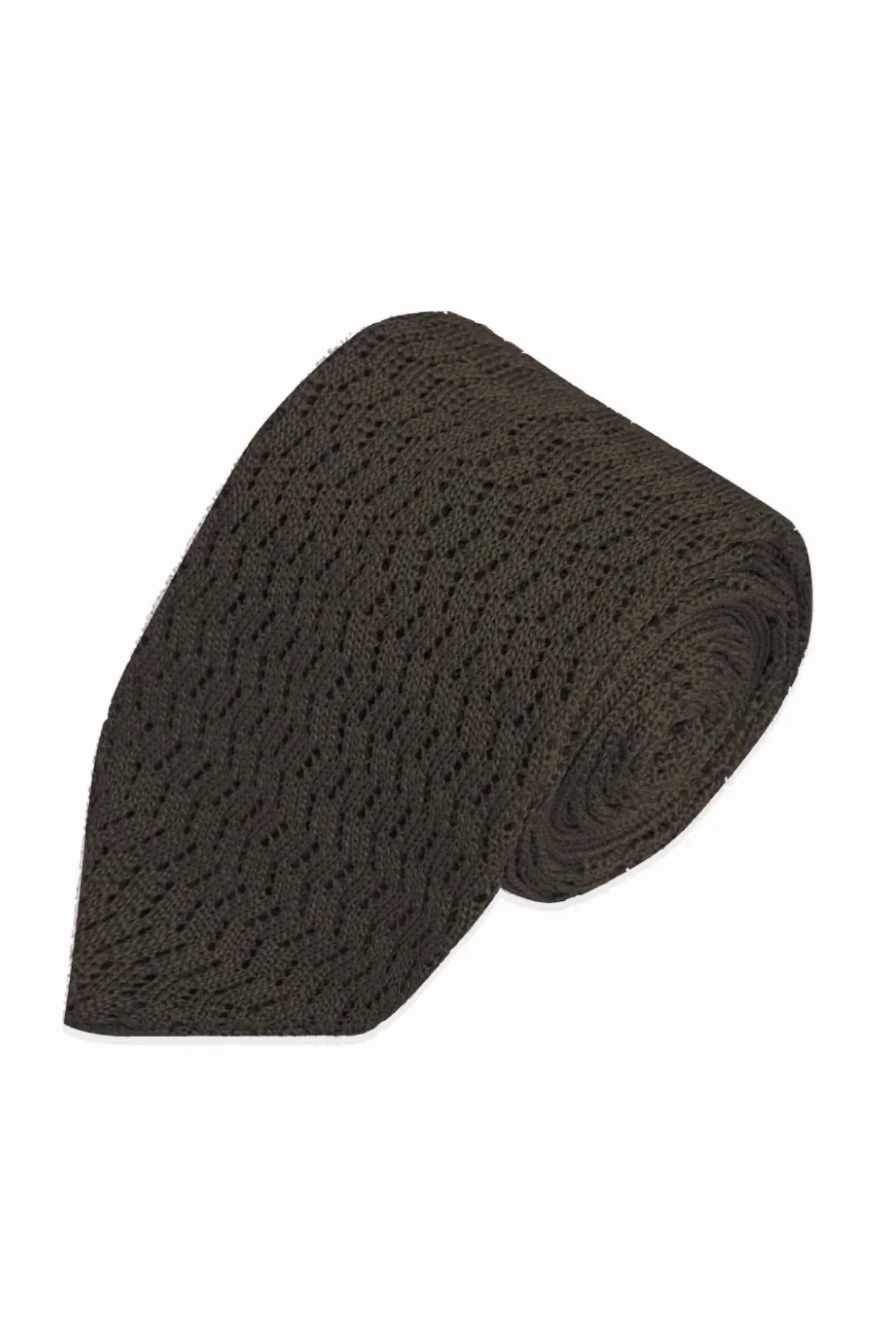 Silk Pointed Knit Tie - Image 12