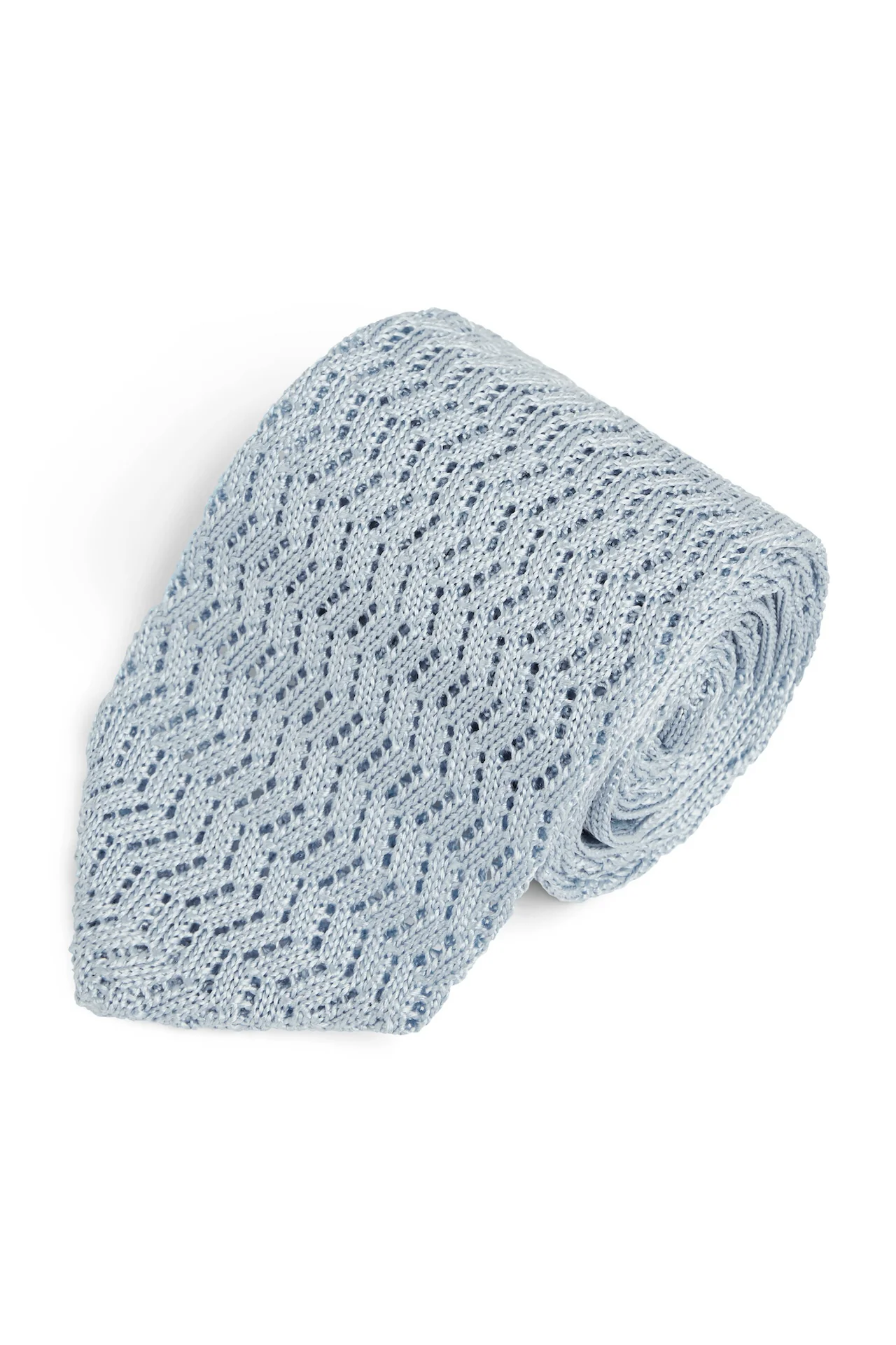 Silk Pointed Knit Tie - Image 14