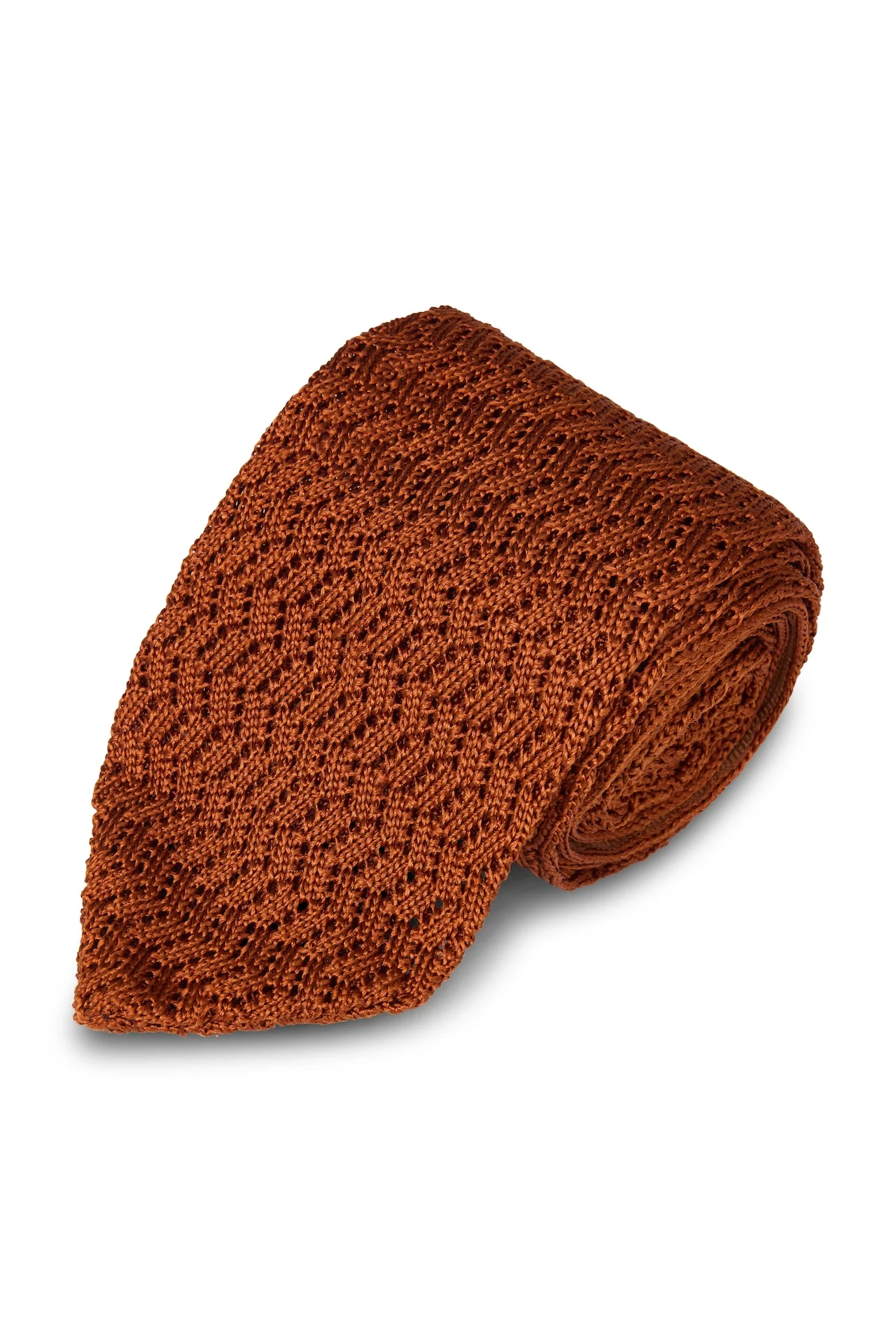 Silk Pointed Knit Tie - Image 3