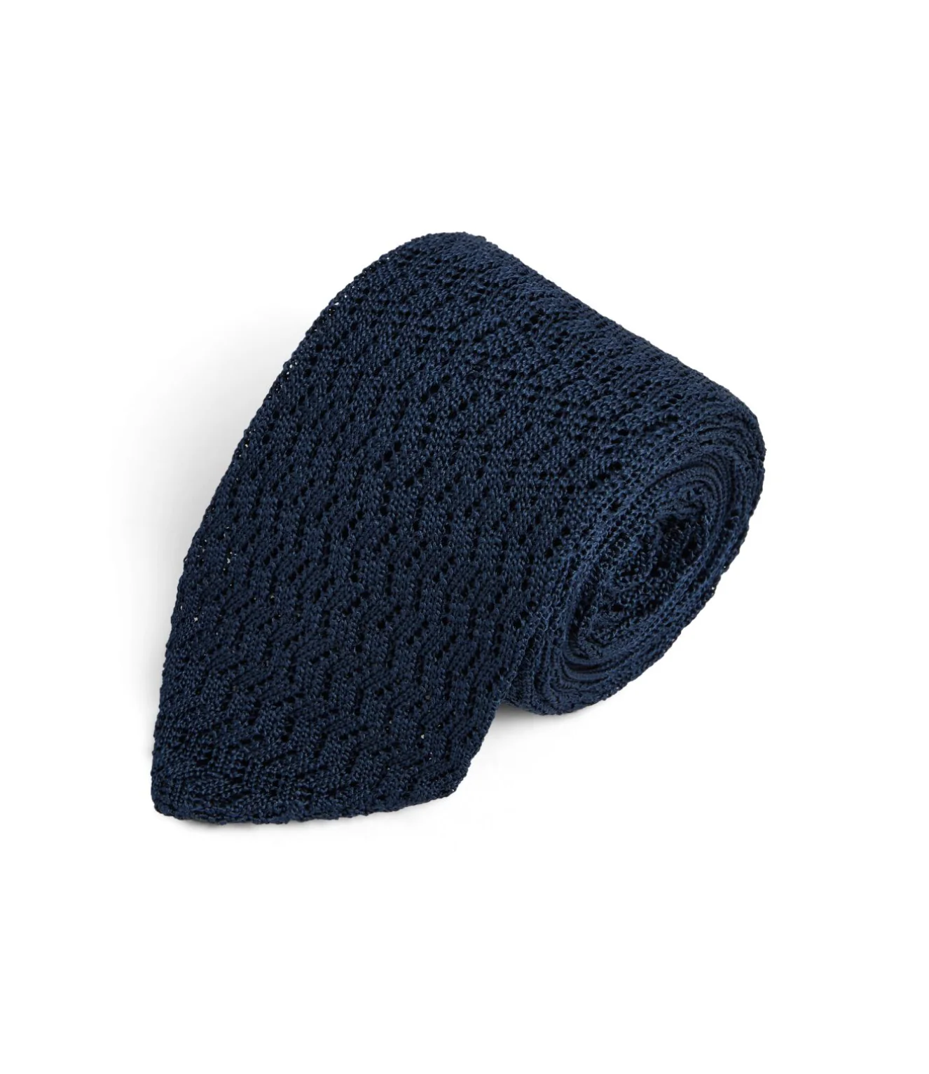 Silk Pointed Knit Tie - Image 4