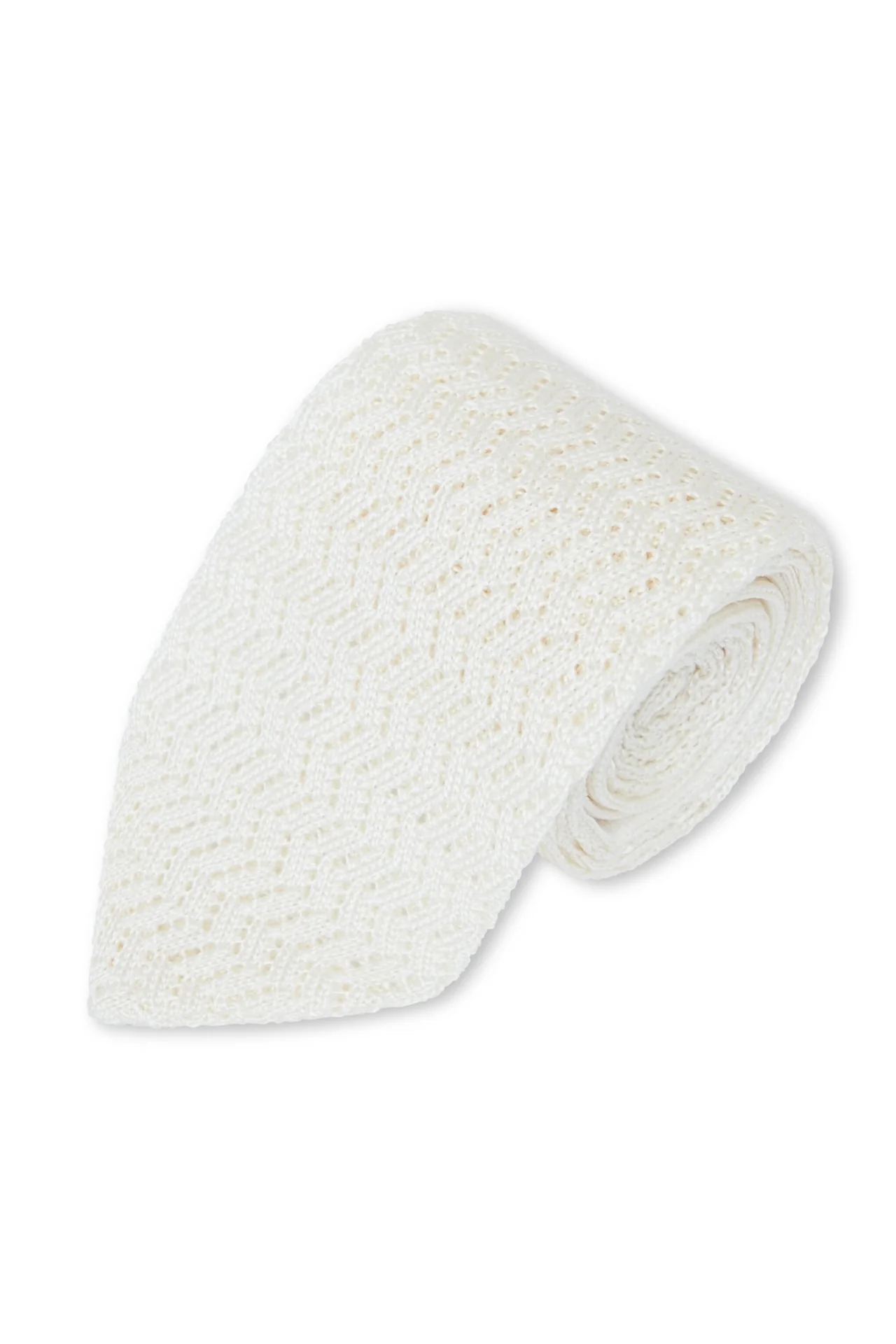 Silk Pointed Knit Tie - Image 5