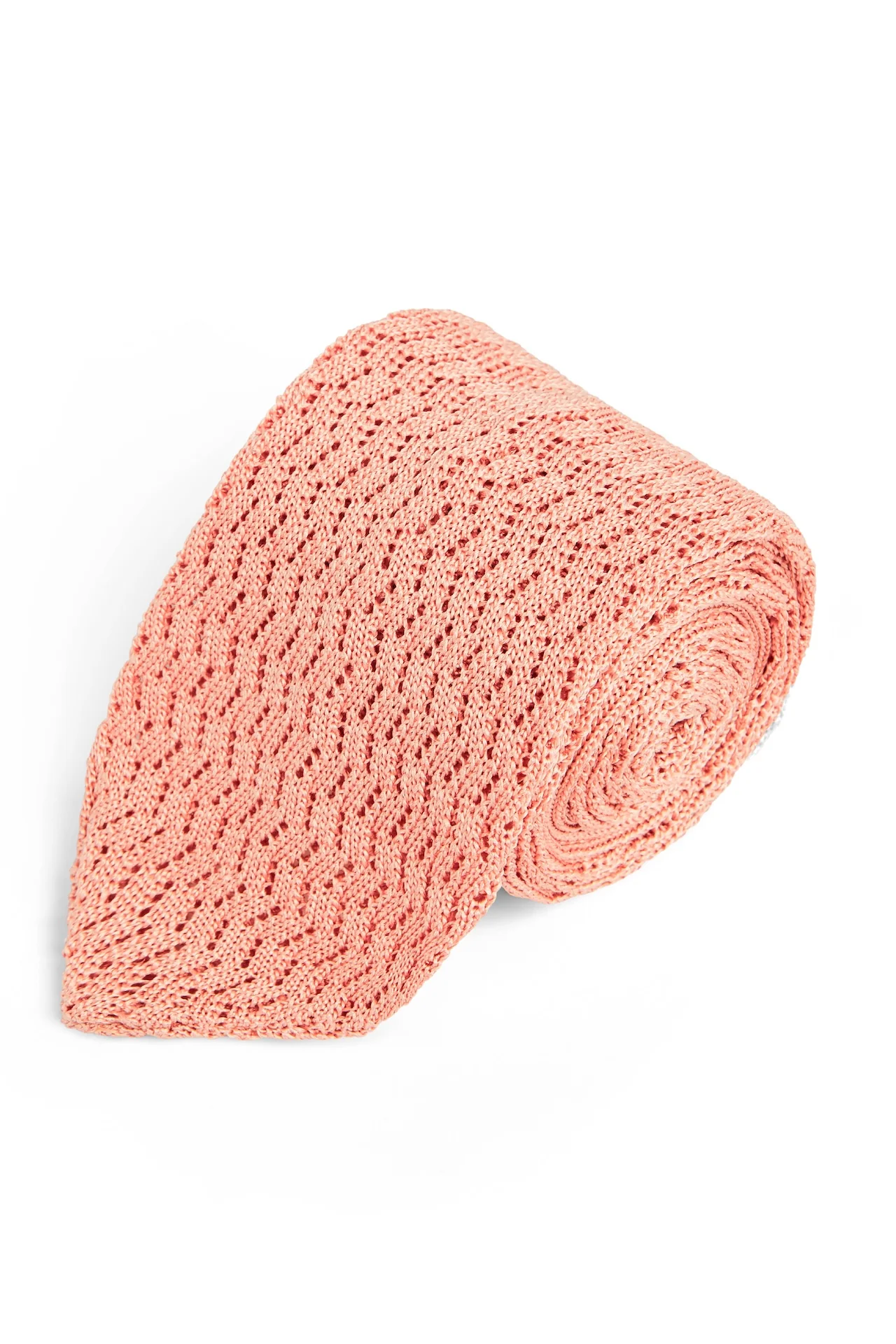 Silk Pointed Knit Tie - Image 7
