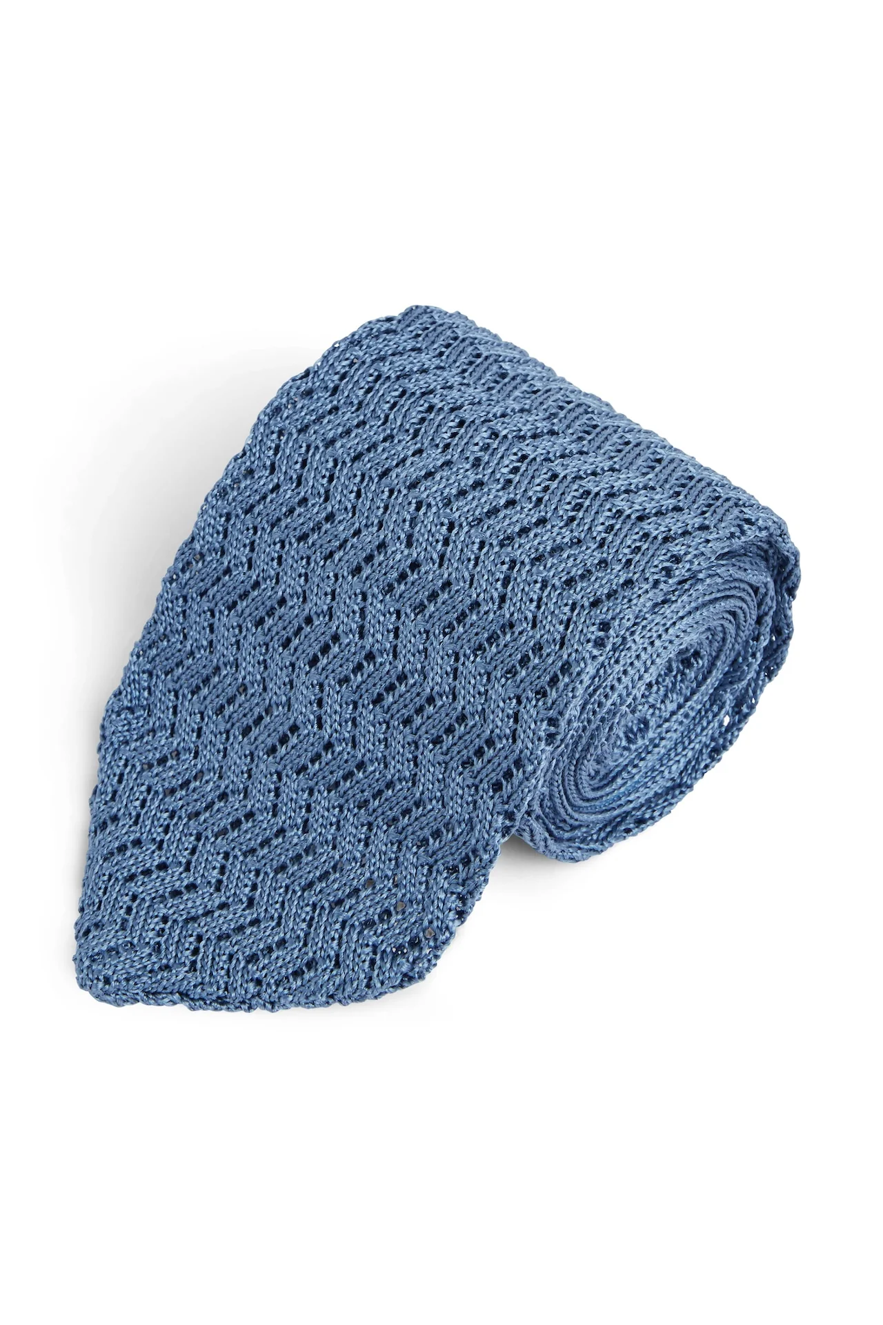 Silk Pointed Knit Tie - Image 8