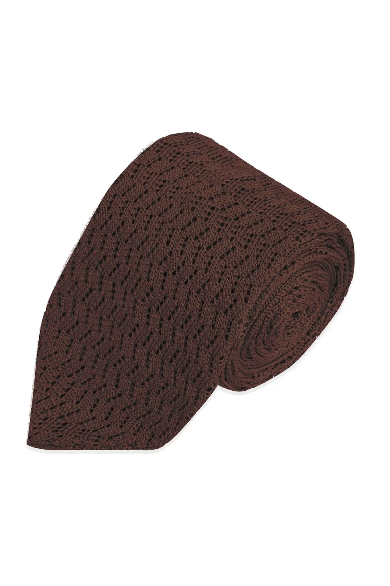 Silk Pointed Knit Tie - Image 9