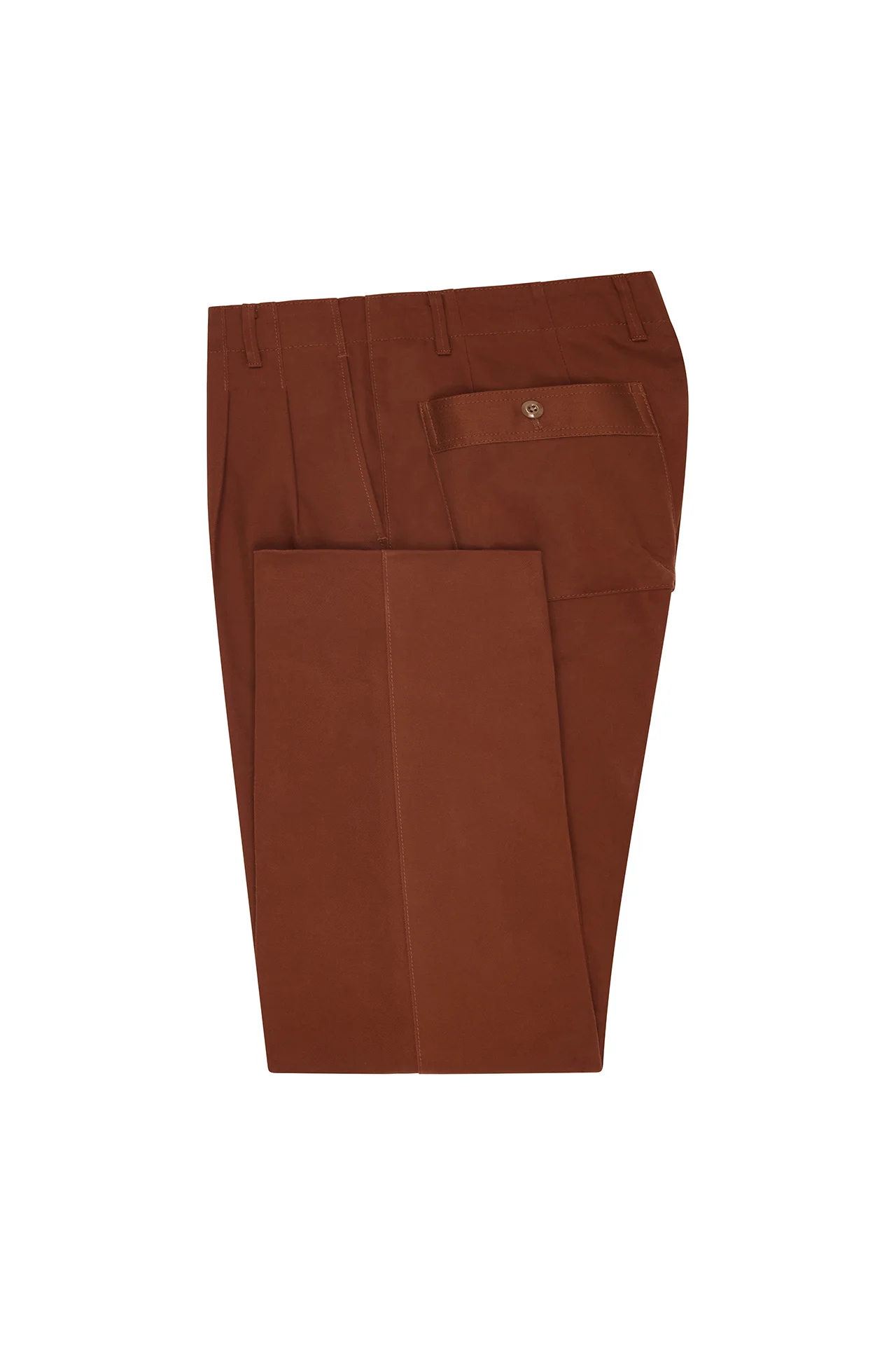 Rust French Drill Casual Trousers - Image 2