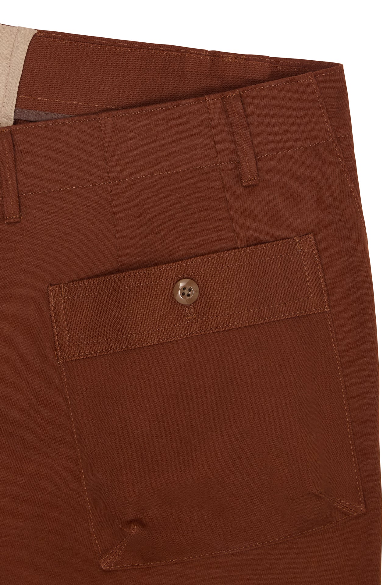 Rust French Drill Casual Trousers - Image 4