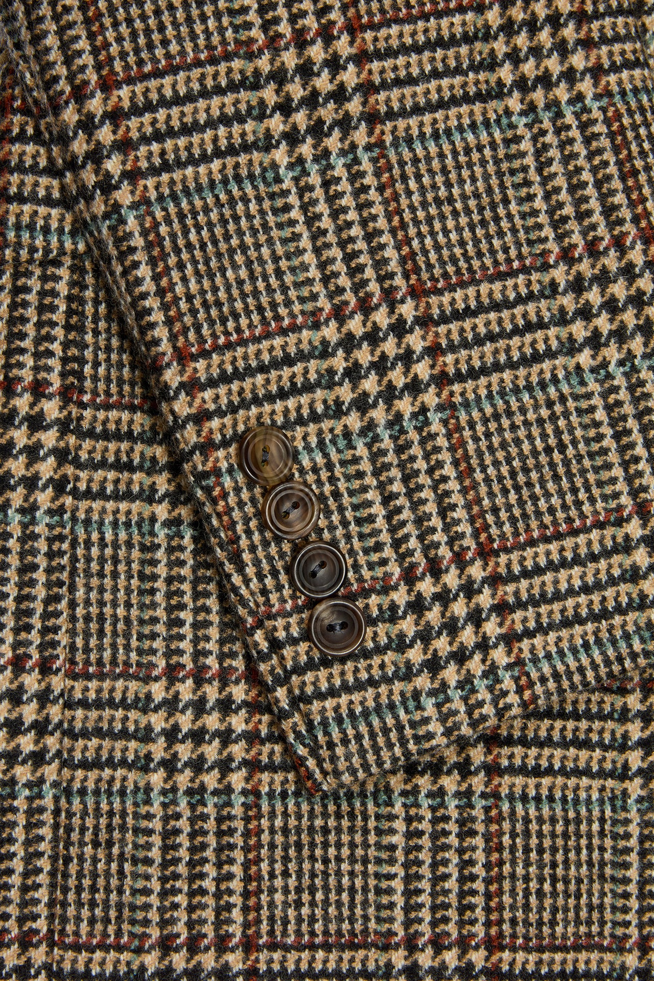 Rust/Green/Toffee Cashmere Glen Check Jacket - Image 4