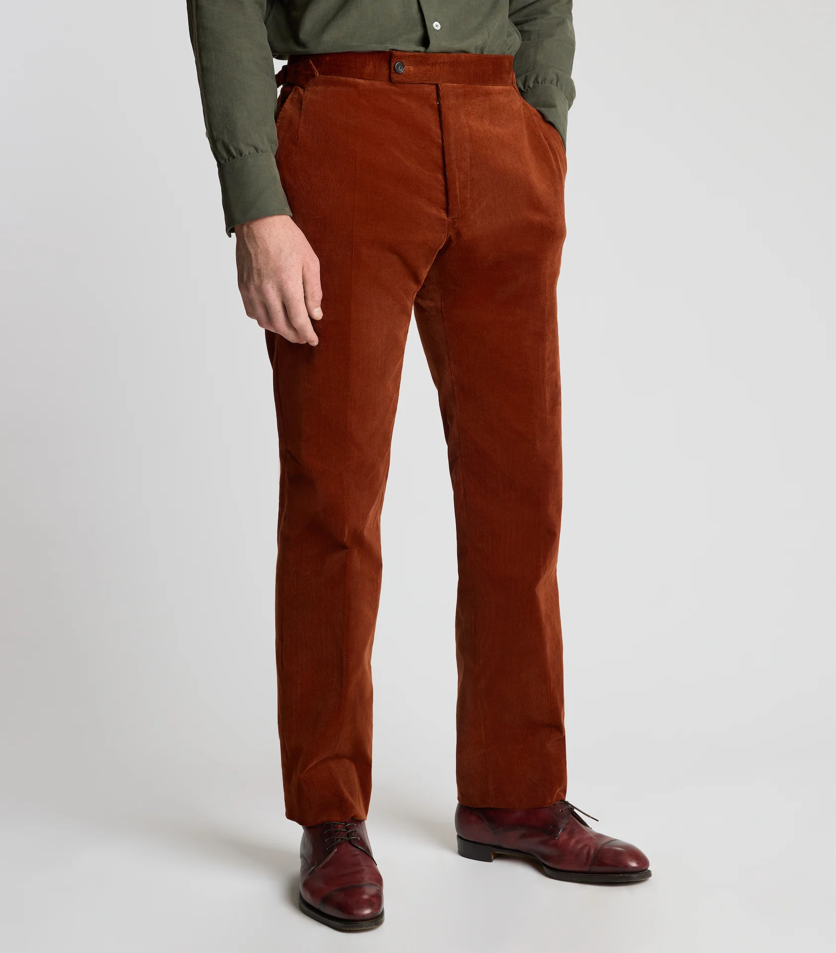 Rustic Orange Fine Cord Trousers - Image 2